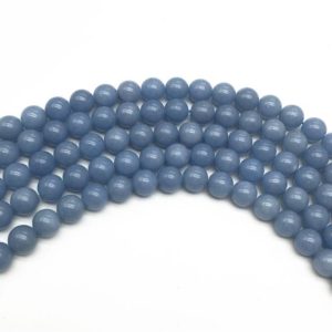 Shop Angelite Beads! 6mm Angelite Beads, Round Gemstone Beads, Wholesale Beads | Natural genuine round Angelite beads for beading and jewelry making.  #jewelry #beads #beadedjewelry #diyjewelry #jewelrymaking #beadstore #beading #affiliate #ad