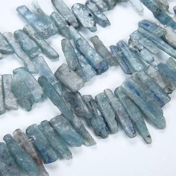15.9 Inch Natural Polished Shiny Blue Apatite High Quality Crystal Beads Wholesale Crystal 22~35x5~8mm