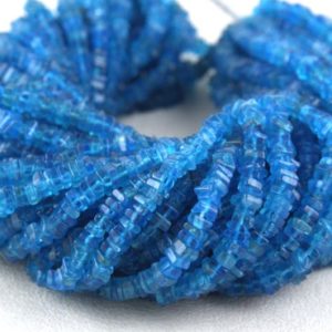Good Quality 16" Long Natural Neon Apatite Heishi Beads,Smooth Square Beads,Apatite Jewelry Beads, 3.5 MM Gemstone Beads,Wholesale Price | Natural genuine other-shape Gemstone beads for beading and jewelry making.  #jewelry #beads #beadedjewelry #diyjewelry #jewelrymaking #beadstore #beading #affiliate #ad