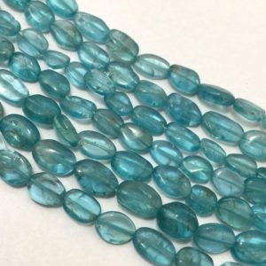 Shop Apatite Bead Shapes! ON SALE LOT  Of 6 – 8 mm Sky Apatite Plain Smooth Oval Gemstone Beads Strand / Semi Precious Beads / Sky Apatite Beads / Apatite Wholesale | Natural genuine other-shape Apatite beads for beading and jewelry making.  #jewelry #beads #beadedjewelry #diyjewelry #jewelrymaking #beadstore #beading #affiliate #ad