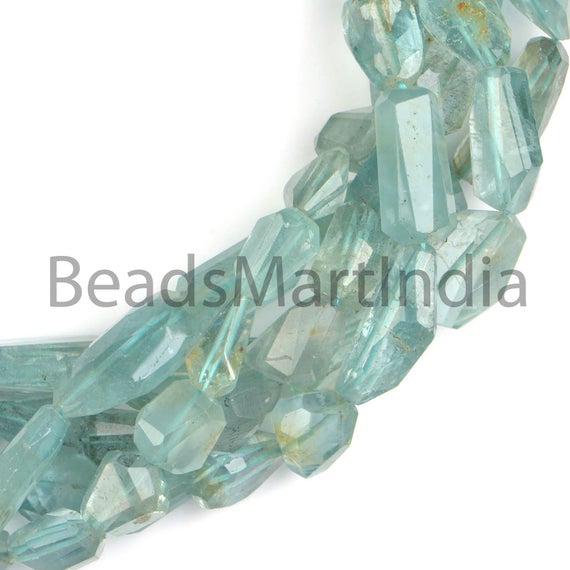 Aquamarine Faceted Nugget Shape 7x10-11x21 Mm Beads, Aquamarine Faceted Bead,aquamarine Nugget Beads, Aquamarine Beads, Aaa Quality