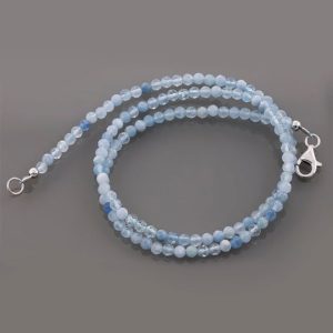 Shop Aquamarine Necklaces! Natural Aquamarine Faceted beads Necklace, Loose Aquamarine Stone Beads Silver Hand Made Jewelry, March Birthstone Aquamarine | Natural genuine Aquamarine necklaces. Buy crystal jewelry, handmade handcrafted artisan jewelry for women.  Unique handmade gift ideas. #jewelry #beadednecklaces #beadedjewelry #gift #shopping #handmadejewelry #fashion #style #product #necklaces #affiliate #ad