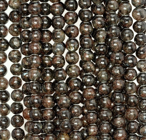 6mm Astrophyllite Gemstone Black Round Loose Beads 15.5 Inch Full Strand (80006220-488)