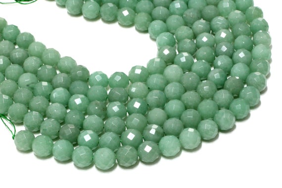 Aventurine Gemstone Beads,round Beads,faceted Beads,natural Beads,semiprecious Loose Beads,green Beads,jewelry Diy - 16" Full Strand