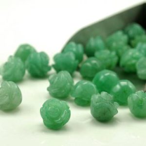 8MM Green Aventurine Gemstone Carved Rose Flower Beads BULK LOT 5,10,20,30,50 (90187269-002) | Natural genuine other-shape Aventurine beads for beading and jewelry making.  #jewelry #beads #beadedjewelry #diyjewelry #jewelrymaking #beadstore #beading #affiliate #ad