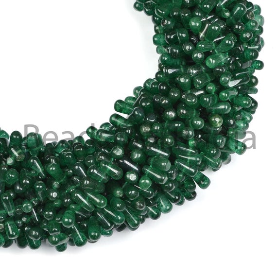 4x7-7x9 Mm Green Aventurine Plain Side Drop Beads, Smooth Tear Drop Beads, Green Aventurine Beads,natural Green Aventurine Smooth Beads