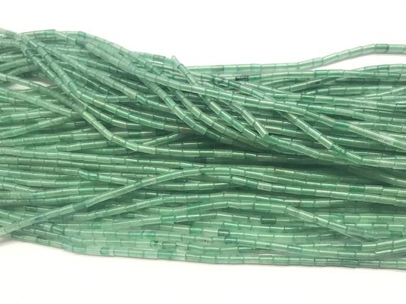 Natural Aventurine 2x4mm Column Genuine Green Loose Gemstone Tube Beads 15 Inch Jewelry Supply Bracelet Necklace Material Support Wholesale