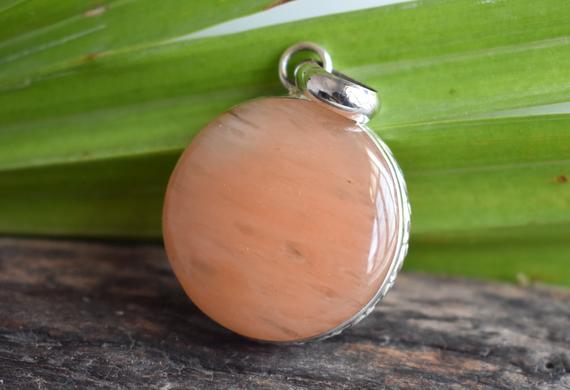 925 Silver Natural Aventurine Pendant-orange Aventurine Pendant-aventurine Pendant-aventurine Gemstone-design Pendant