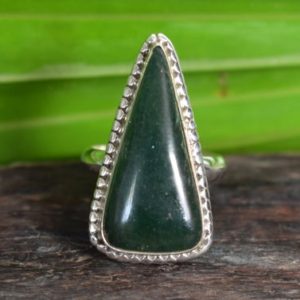 Shop Aventurine Rings! 925 silver natural green aventurine ring-aventurine ring-green aventurine ring-trinagle shape ring-design ring | Natural genuine Aventurine rings, simple unique handcrafted gemstone rings. #rings #jewelry #shopping #gift #handmade #fashion #style #affiliate #ad