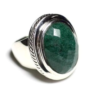 Shop Aventurine Rings! N117 – Bague Argent 925 et Pierre – Aventurine Ovale facetté 20x15mm | Natural genuine Aventurine rings, simple unique handcrafted gemstone rings. #rings #jewelry #shopping #gift #handmade #fashion #style #affiliate #ad