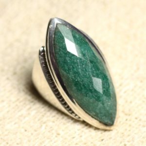 Shop Aventurine Rings! N348 – Bague Argent 925 Aventurine facettée Marquise 34x14mm | Natural genuine Aventurine rings, simple unique handcrafted gemstone rings. #rings #jewelry #shopping #gift #handmade #fashion #style #affiliate #ad