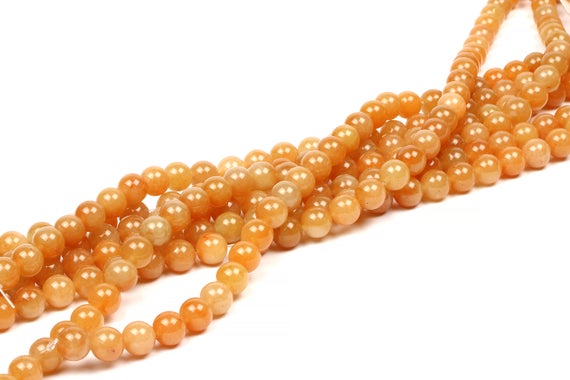 Red Aventurine Round Beads,smooth Beads,gemstone Beads,orange Beads,strand Beads,semiprecious Beads,bulk Beads Sale - 16" Strand