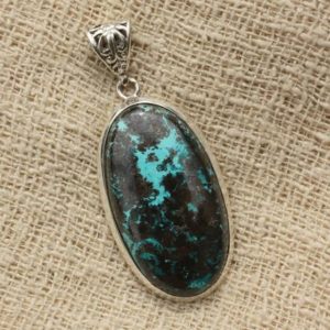 Shop Azurite Pendants! n10 – Pendentif Argent 925 et Pierre – Azurite Ovale 40x21mm | Natural genuine Azurite pendants. Buy crystal jewelry, handmade handcrafted artisan jewelry for women.  Unique handmade gift ideas. #jewelry #beadedpendants #beadedjewelry #gift #shopping #handmadejewelry #fashion #style #product #pendants #affiliate #ad