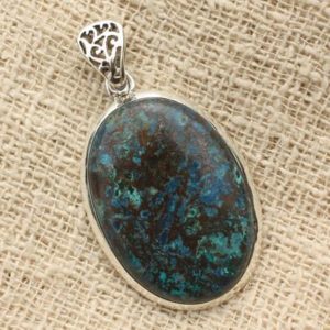 Shop Azurite Pendants! N6 – 925 sterling silver pendant and stone – oval Azurite 35x25mm | Natural genuine Azurite pendants. Buy crystal jewelry, handmade handcrafted artisan jewelry for women.  Unique handmade gift ideas. #jewelry #beadedpendants #beadedjewelry #gift #shopping #handmadejewelry #fashion #style #product #pendants #affiliate #ad