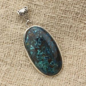 Shop Azurite Pendants! N8 – 925 sterling silver pendant and stone – oval Azurite 40x22mm | Natural genuine Azurite pendants. Buy crystal jewelry, handmade handcrafted artisan jewelry for women.  Unique handmade gift ideas. #jewelry #beadedpendants #beadedjewelry #gift #shopping #handmadejewelry #fashion #style #product #pendants #affiliate #ad