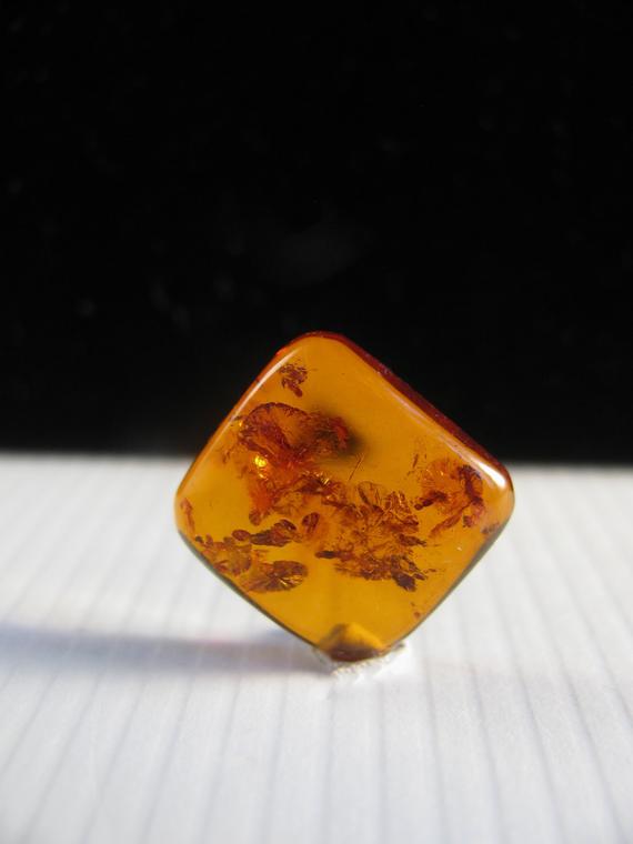 Baltic Amber Cabochon ~ Natural Amber Cabochon ~ Square Cabochon ~ Polished Amber ~ 14mm X 14mm X 4mm In Depth