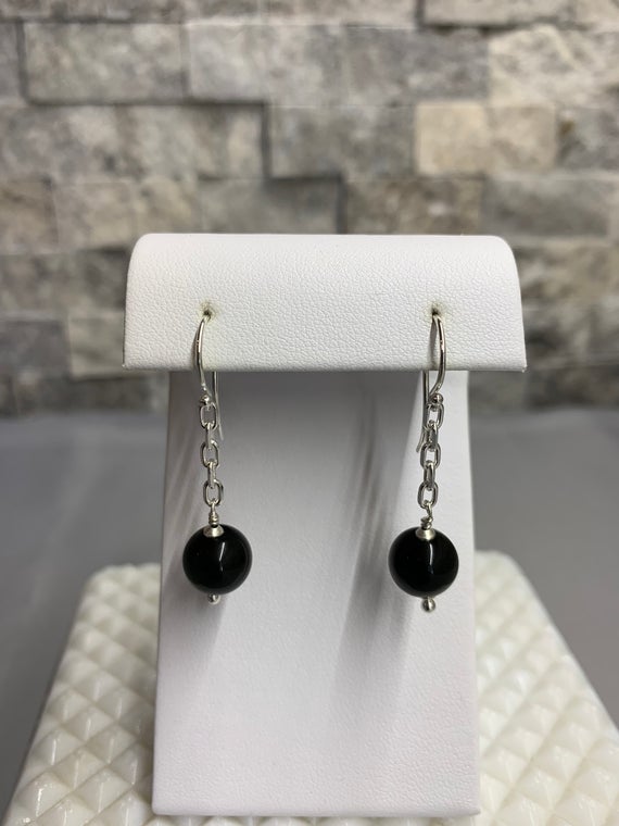 Black Rainbow Obsidian Earrings