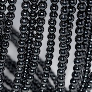 Shop Black Tourmaline Beads! 6mm Black Tourmaline Gemstone Grade AAA Round Loose Beads 15 inch Full Strand (90186326-729) | Natural genuine beads Black Tourmaline beads for beading and jewelry making.  #jewelry #beads #beadedjewelry #diyjewelry #jewelrymaking #beadstore #beading #affiliate #ad
