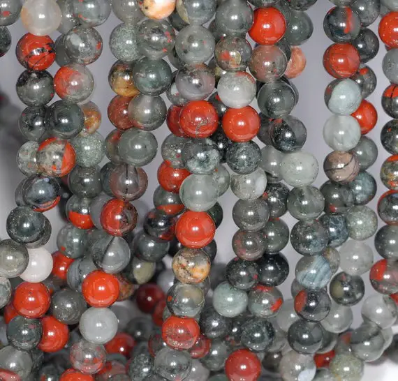 6mm Blood Stone Gemstone Grade Aa Red Round Loose Beads 15.5 Inch Full Strand (80000396-785)