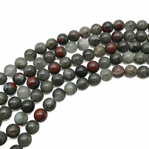 8mm Africa Bloodstone Beads, Round Gemstone Beads, Wholesale Beads