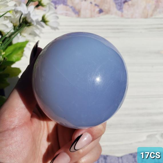 Blue Chalcedony Sphere, Choose Size, Small To Large Deep Blue Crystal Ball With Stand For Decor Or Crystal Grids