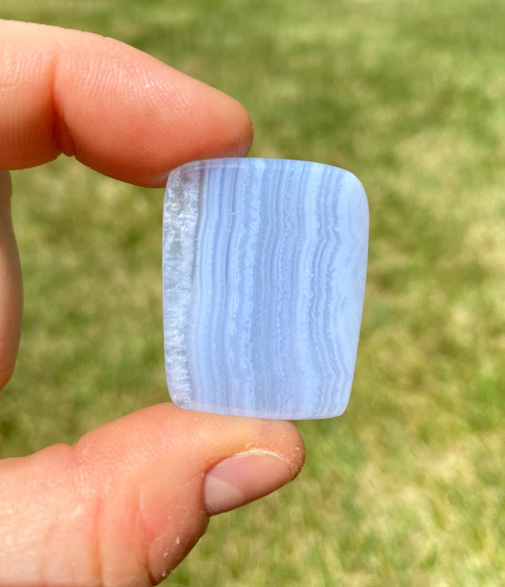 Blue Lace Agate Stone - Blue Lace Agate Slice - Healing Crystals And Stones - Polished Blue Lace Agate Slab - Agate Stone Slices