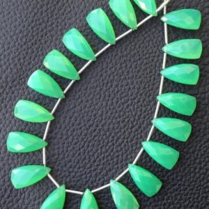 Shop Chrysoprase Bead Shapes! Brand New, 5 Matched Pairs,15mm Long, CHRYSOPRASE GREEN Chalcedony Elongated Pyramid Briolettes,Amazing Item at Low Price | Natural genuine other-shape Chrysoprase beads for beading and jewelry making.  #jewelry #beads #beadedjewelry #diyjewelry #jewelrymaking #beadstore #beading #affiliate #ad