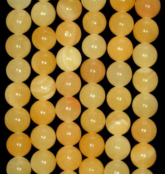 8mm Natural Rare Honey Calcite Gemstone Grade Aaa Yellow Orange Smooth Round 8mm Loose Beads 15.5 Inch Full Strand (80005162-458)