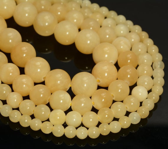Natural Honey Calcite Gemstone Grade A Yellow Orange Smooth 4mm 6mm 8mm 10mm Round Loose Beads  (a235)