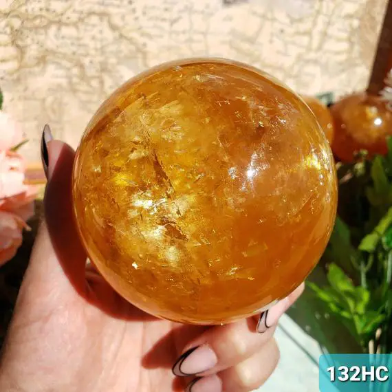 Honey Calcite Sphere, Choose Your Large Crystal Ball, Perfect For Decor Or Crystal Grids