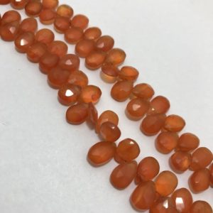 Shop Carnelian Faceted Beads! Carnelian Faceted Pears 6x8to7x11mm 8 inches 85 cts/Carnelian/Faceted Pears/Semiprecious Stone Beads/Loose Strands/Rare Beads/Gemstone Beads | Natural genuine faceted Carnelian beads for beading and jewelry making.  #jewelry #beads #beadedjewelry #diyjewelry #jewelrymaking #beadstore #beading #affiliate #ad