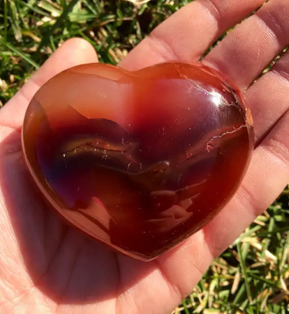 Carnelian Stone Heart - Carnelian Heart Crystals - Carnelian Crystal - Sacral Chakra Stones- Healing Crystals And Stones - Crystal Heart