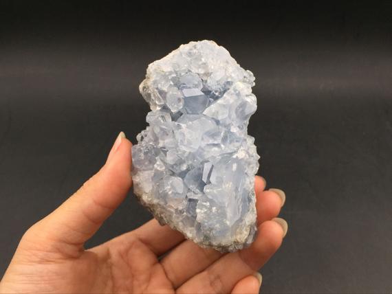 Raw Celestite Crystal Geode Cluster Light Blue Celestite Geode Angelic Crystal Celestite Geode Celestite Cluster Healing Crystal Cd-c09