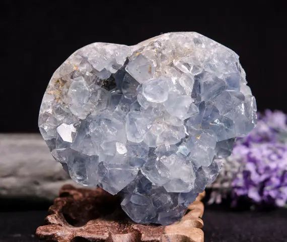 2.19 Lbs Pure Natural Celestite Geode/large Raw Celestite Ornament Heart/pure Natural Celestite Cluster/blue Crystal Geode Decoration-996 G