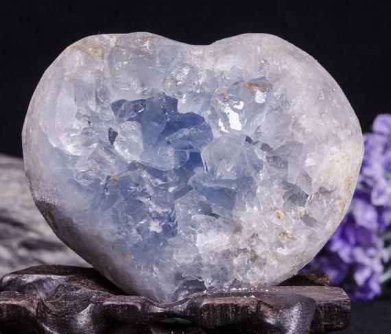 Blue Celestite/celestite Geode/raw Celestite/celestite Heart/celestite Cluster/blue Celestite Gedode Heart/blue Crystal/crystal Chunk/decor