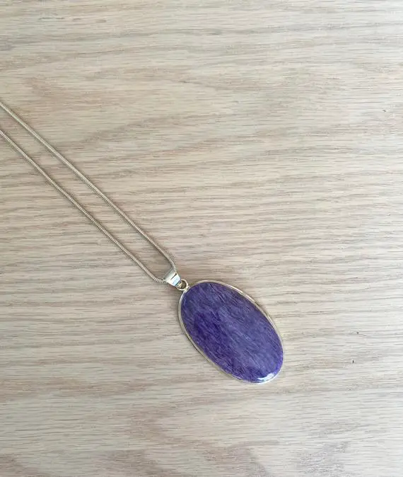 Dark Purple Charoite Pendant // Charoite Jewelry // Purple Stone Pendant // Charoite Gemstone // Gift For Her