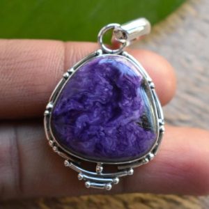 natural purple charoite pendant-purple charoite pendant-handamade pendant-925 silver pendant-charoite pendant | Natural genuine Charoite pendants. Buy crystal jewelry, handmade handcrafted artisan jewelry for women.  Unique handmade gift ideas. #jewelry #beadedpendants #beadedjewelry #gift #shopping #handmadejewelry #fashion #style #product #pendants #affiliate #ad