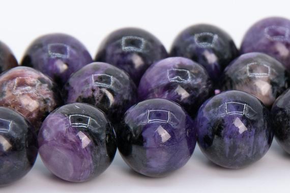 10mm Dark Color Charoite Beads Russia Grade A Genuine Natural Gemstone Round Loose Beads 15"/ 7.5" Bulk Lot Options (108967)
