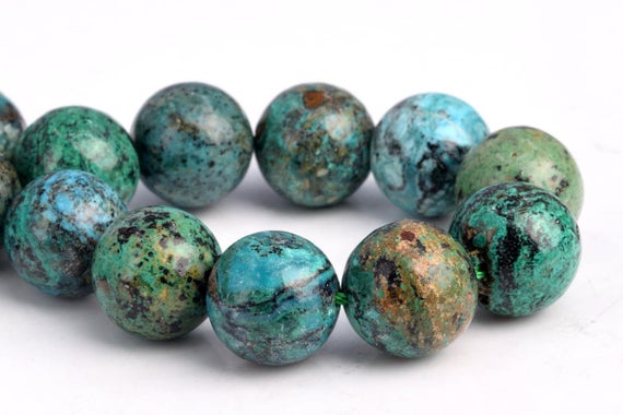 12mm Genuine Chrysocolla Beads Grade Aaa Natural Gemstone Half Strand Round Loose Beads 7.5" Bulk Lot 1,3,5,10 And 50 (102748h-599)