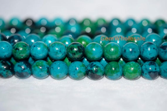15.5" 6mm/8mm/10mm Turquoise Chryscolla Round Beads, Green Blue Gemstone Diy Beads, Gemstone Wholesaler,manmade Turquoise Chrysocolla