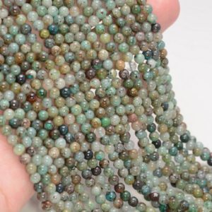 Shop Chrysocolla Round Beads! 4MM Genuine Shattuckite Chrysocolla Gemstone Grade A Round Beads 15 inch Full Strand BULK LOT 1,2,6,12 and 50(80009927-A189) | Natural genuine round Chrysocolla beads for beading and jewelry making.  #jewelry #beads #beadedjewelry #diyjewelry #jewelrymaking #beadstore #beading #affiliate #ad