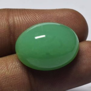 Approx 29x19x7 mm Loose Gemstone for Jewelry Chrysoprase Oval Shape Cabochon Gemstone 30Cts Natural Chrysoprase Gemstone Cabochon
