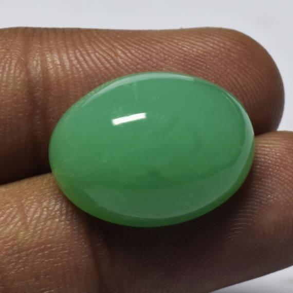Natural Green Chrysoprase 15x20 Mm Cabochon Oval Loose Gemstone - Green Chrysoprase 18.30 Carat Oval | Green Chrysoprase Pendant