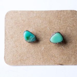 Shop Chrysoprase Earrings! Tumbled chrysoprase studs | Chrysoprase crystal studs | Green chrysoprase post earrings | Chrysoprase studs | Birthstone Jewelry | Natural genuine Chrysoprase earrings. Buy crystal jewelry, handmade handcrafted artisan jewelry for women.  Unique handmade gift ideas. #jewelry #beadedearrings #beadedjewelry #gift #shopping #handmadejewelry #fashion #style #product #earrings #affiliate #ad