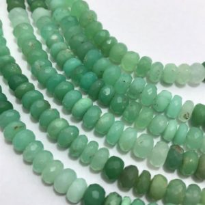 Shop Chrysoprase Faceted Beads! 70 Carats Chrysoprase Shaded Faceted Rondelle 6.5 to 7 mm 8"/Gemstone Beads/Semi Precious Beads/Rare Beads/Quality Beads/Natural Beads | Natural genuine faceted Chrysoprase beads for beading and jewelry making.  #jewelry #beads #beadedjewelry #diyjewelry #jewelrymaking #beadstore #beading #affiliate #ad