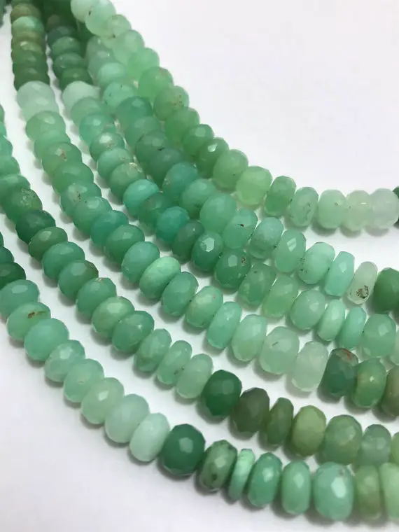 70 Carats Chrysoprase Shaded Faceted Rondelle 6.5 To 7 Mm 8"/gemstone Beads/semi Precious Beads/rare Beads/quality Beads/natural Beads