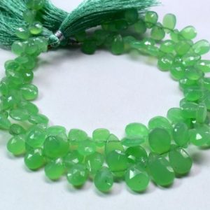 Shop Chrysoprase Faceted Beads! Chrysoprase Pear Shape Faceted Teardrop Beads Brioletter 5×6 To 12×9.MM Approx 8" Inches Natural Top Quality Wholesaler Price. | Natural genuine faceted Chrysoprase beads for beading and jewelry making.  #jewelry #beads #beadedjewelry #diyjewelry #jewelrymaking #beadstore #beading #affiliate #ad