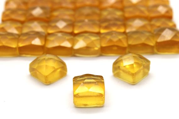 Square Cabochons,citrine Cabochons,faceted Cabochons,faceted Gemstones,semiprecious Stones,jewelry Supplies - Aa Quality - 1 Stone