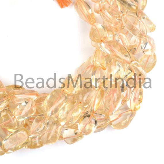 Citrine Smooth Nuggets Shape Beads, 13x16-13x26 Mm, Plain Citrine Beads, Smooth Shape Citrine Beads, Plain Citrine Bead, Gemstone Beads