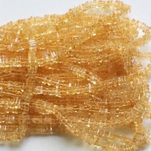 Shop Citrine Bead Shapes! 4-4.5mm Citrine Heishi Beads, Natural Citrine Square Spacer Beads, Orange Citrine For Necklace, Citrine For Jewelry (8IN To 16 IN Options) | Natural genuine other-shape Citrine beads for beading and jewelry making.  #jewelry #beads #beadedjewelry #diyjewelry #jewelrymaking #beadstore #beading #affiliate #ad